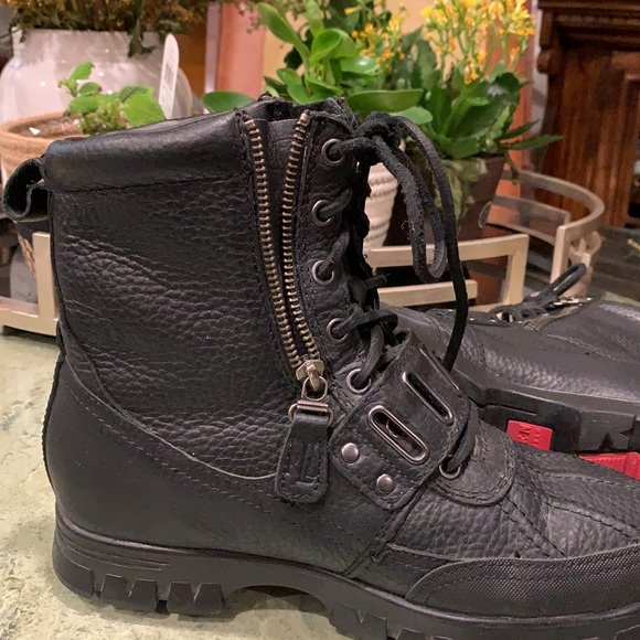 RALPH LAUREN  QUANITA BLACK LEATHER BOOTS, SIZE 7.5 B - Picture 8 of 15